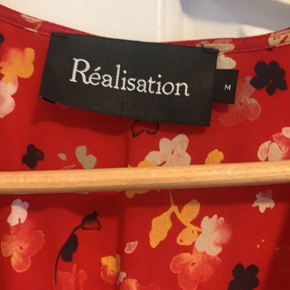 Realisation Par Dresses Realisation Par Red Floral Wrap Dress M